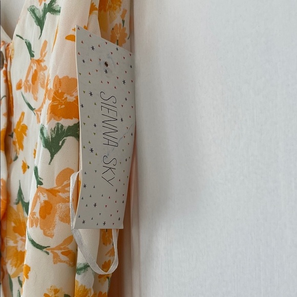 Sienna Sky Orange Floral Midi Dress - Picture 3 of 4